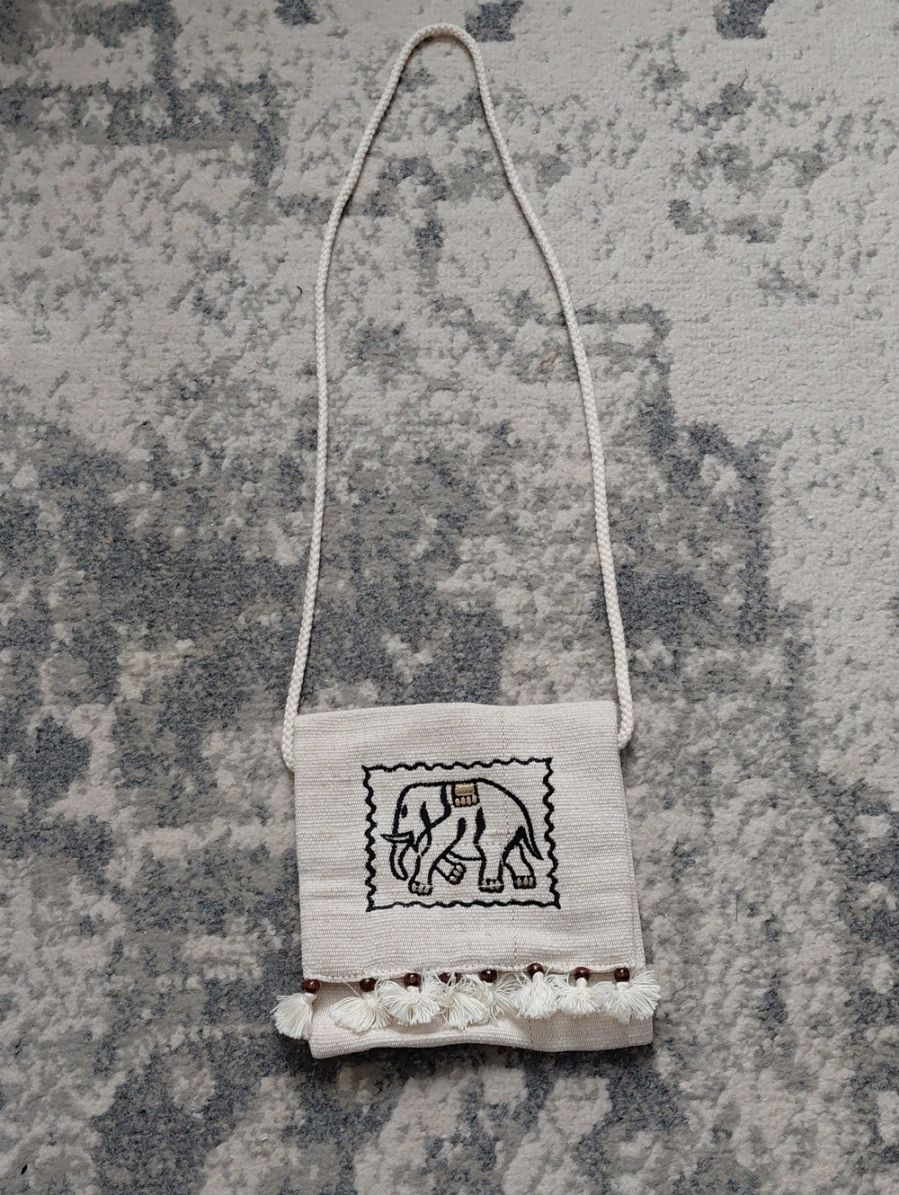 Handwoven Ivory Elephant Crossbody Bag - Women Bags